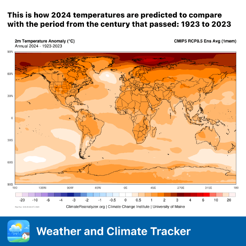 2024 Temperatures Forecast Compared To Previous Century Weather Aware